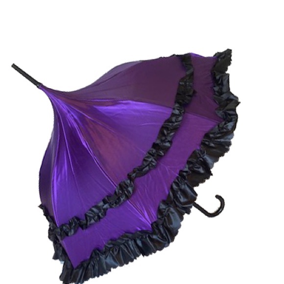 COPY - COPY - PURPLE DELUXE- AUTOMATIC SATIN Umbrella/Parasol - Picture 4 of 4